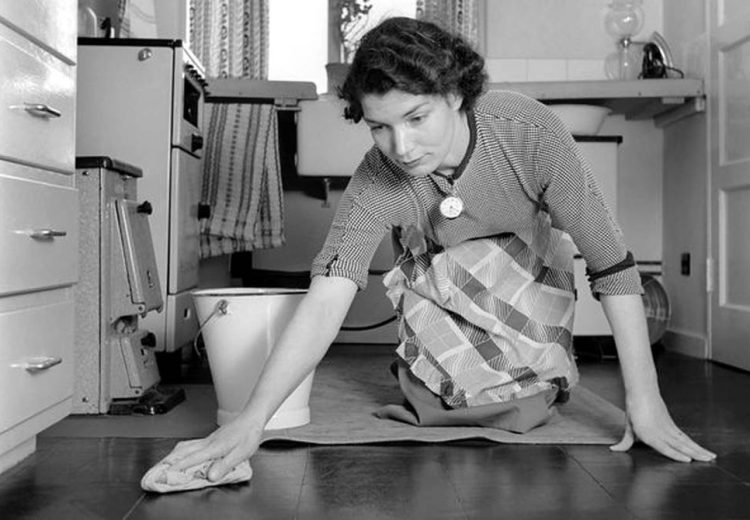 Woman Cleaning the Floor