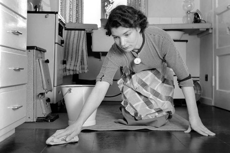 Woman Cleaning the Floor