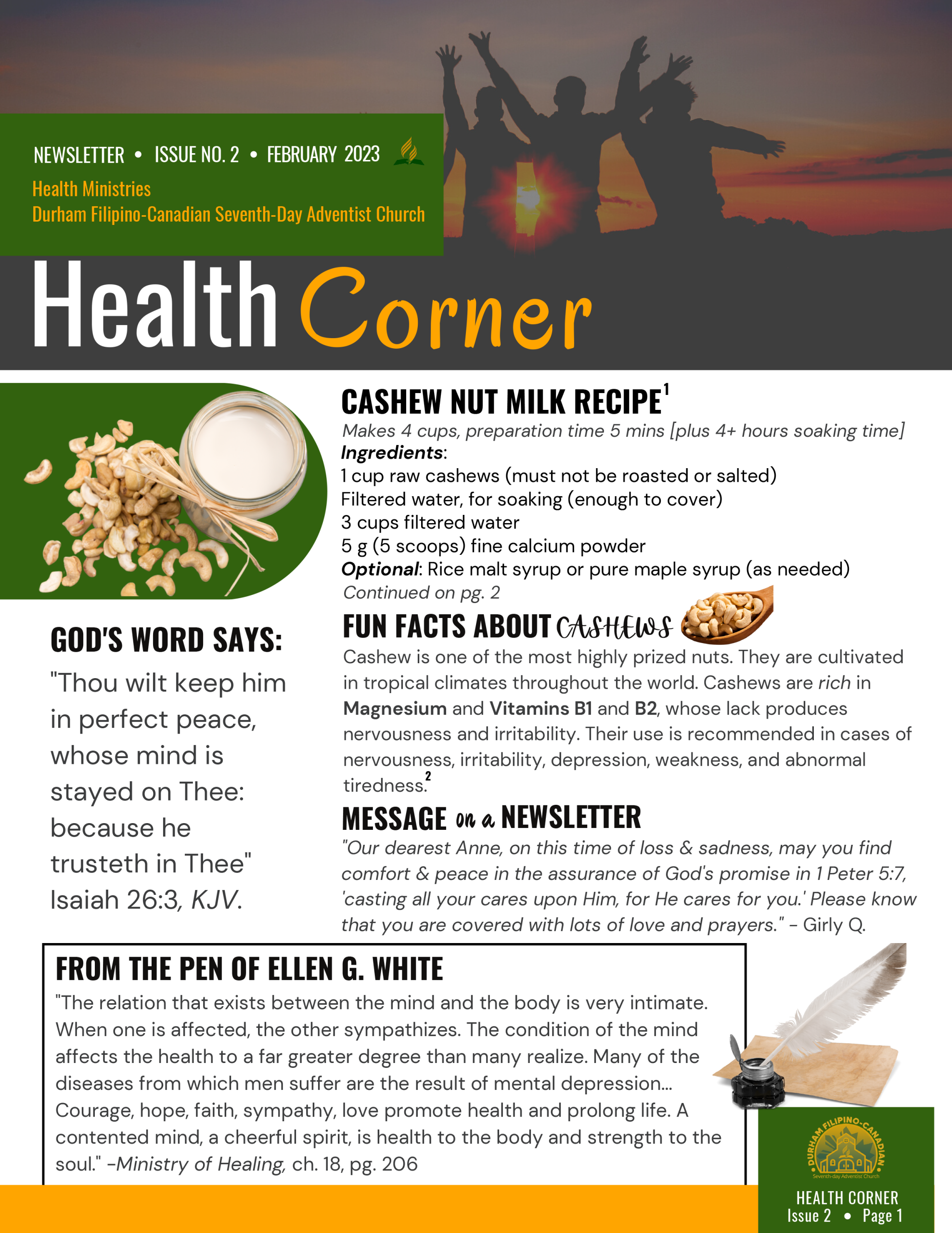 Health Corner Issue #2 page 1