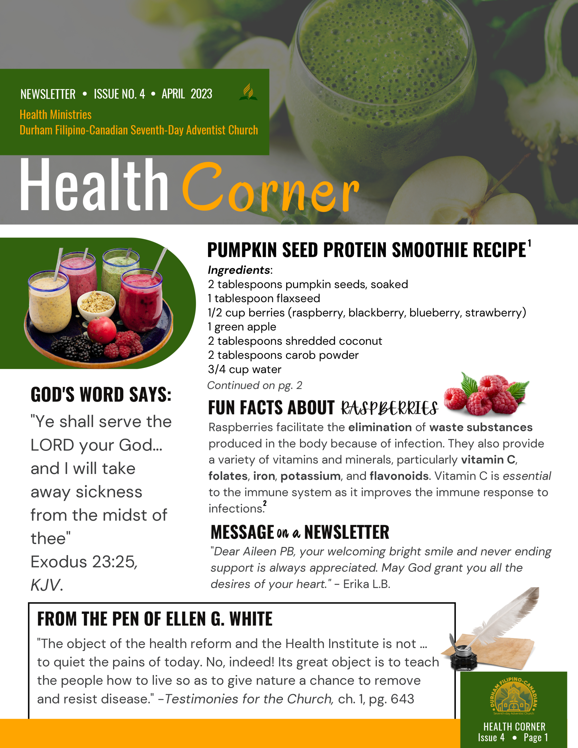 Health Corner Issue #4 page 1