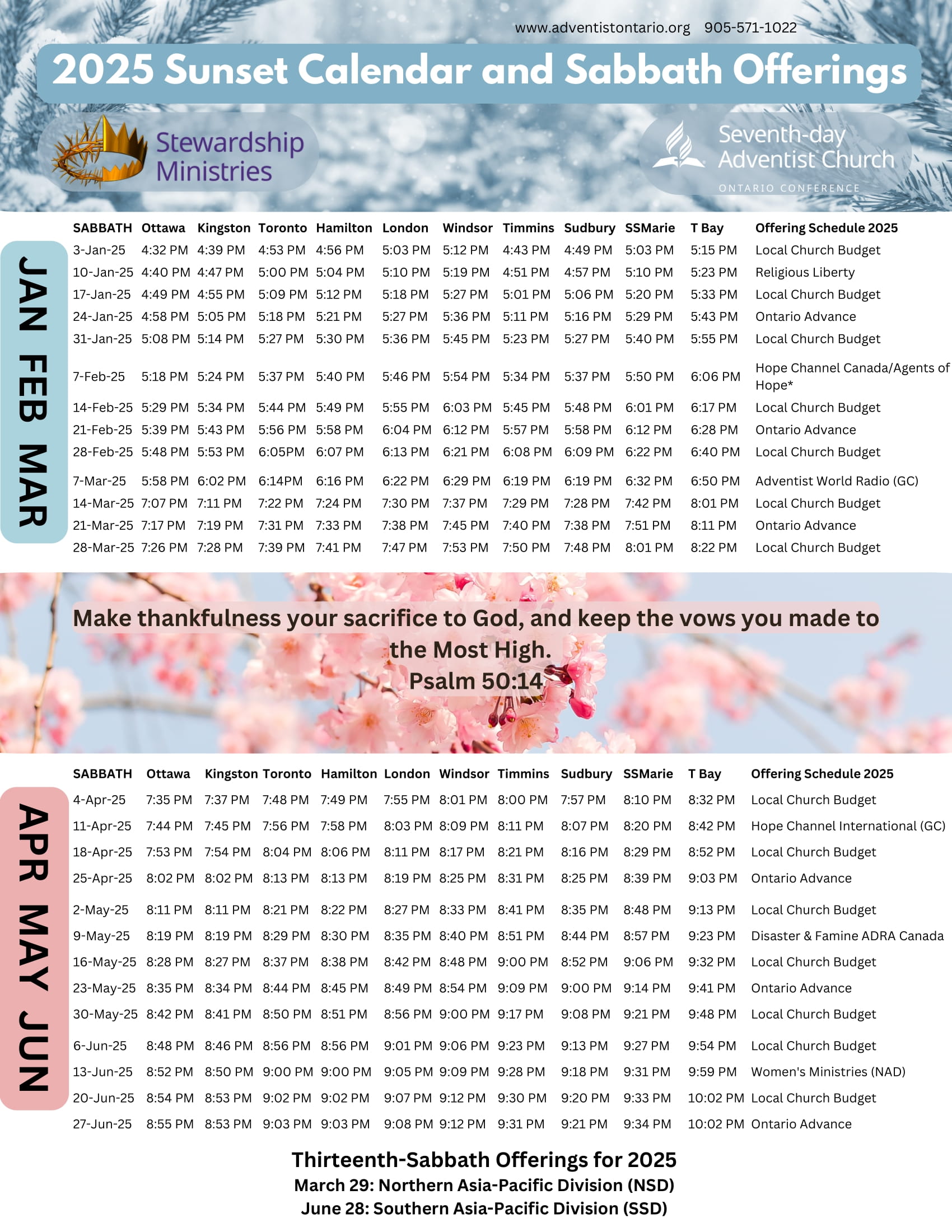 2025 Sunset Calendar